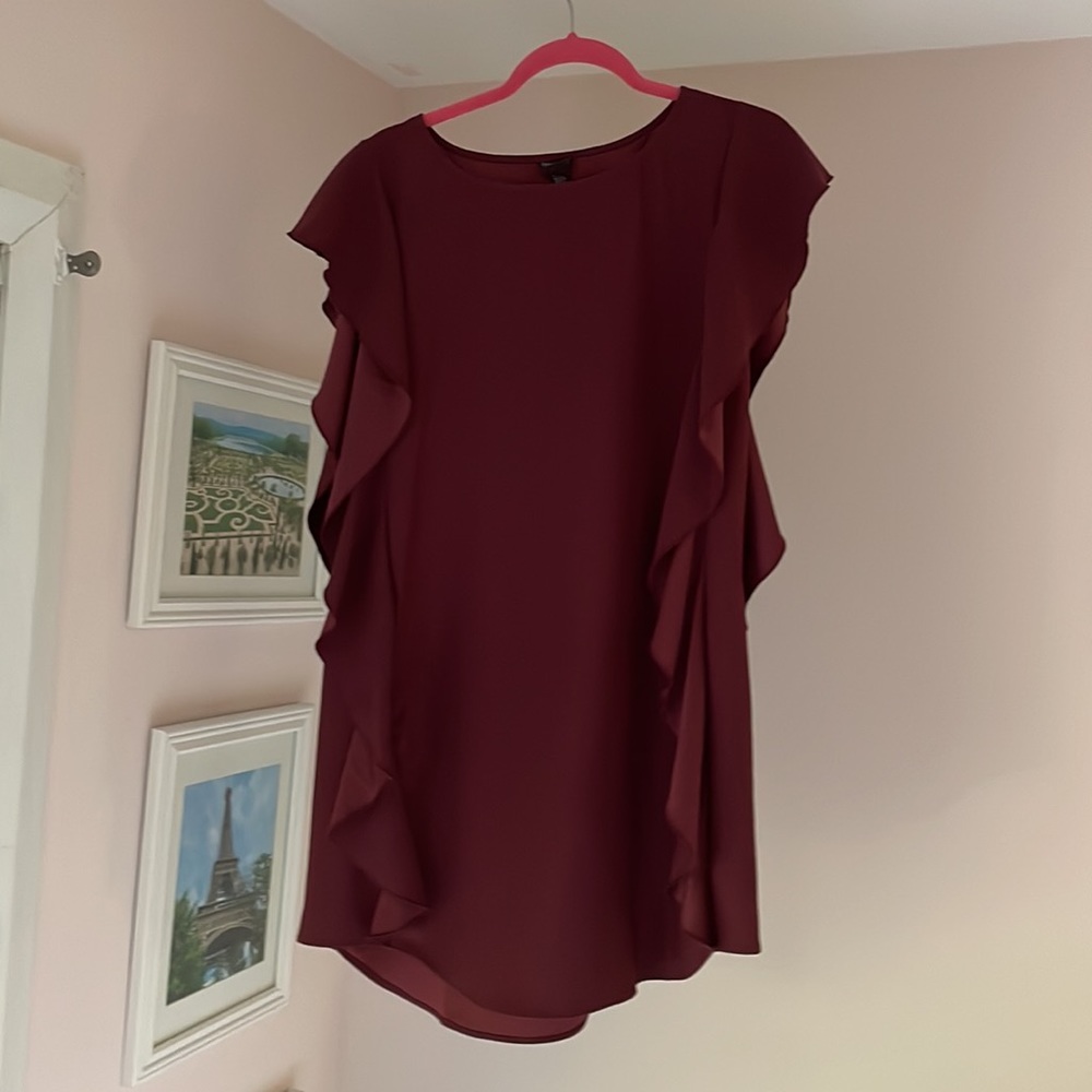 Free Press maroon flutter sleeve dress from Nordstrom